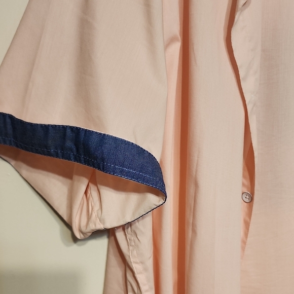 Free Planet Pink and Blue Casual Button Down Shirt - Picture 3 of 5